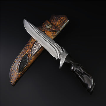The Zither Damascus Steel Fixed Blade